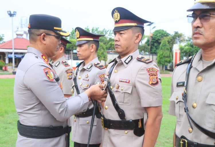 Kapolres Aceh Utara Pimpin Sertijab Kapolsek Langkahan, Cot Girek, dan Baktiya Barat
