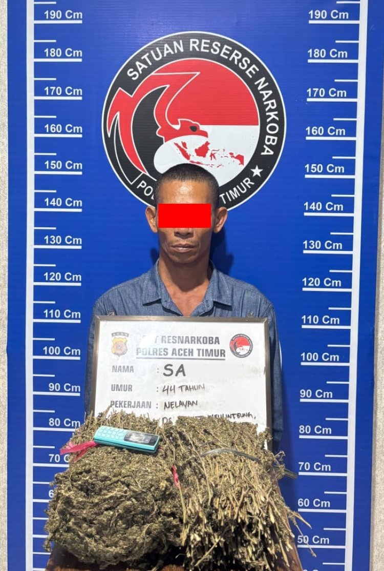 Satresnarkoba Polres Aceh Timur Berhasil Gagalkan Upaya Peredaran Narkoba Jenis Ganja