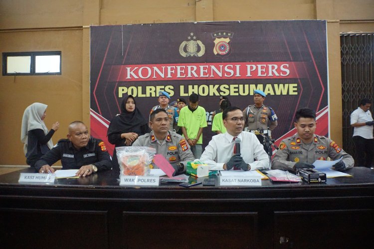 Polres Lhokseumawe Ungkap Kasus Besar Peredaran Sabu di Aceh Utara, Tangkap 2 Tersangka dan Sita 1,1 Kg Sabu
