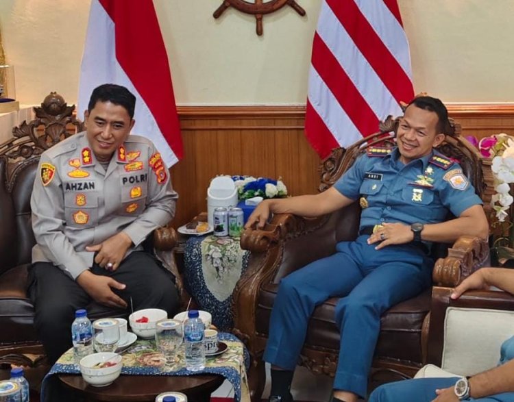 Pererat Sinergitas, Kapolres Lhokseumawe Bersilaturrahmi ke Danlanal Lhokseumawe