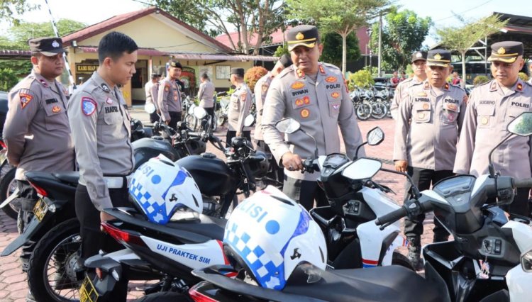 Kapolres Aceh Timur Kembali Cek Kendaraan Dinas, Pastikan Kesiapan Operasional Anggota