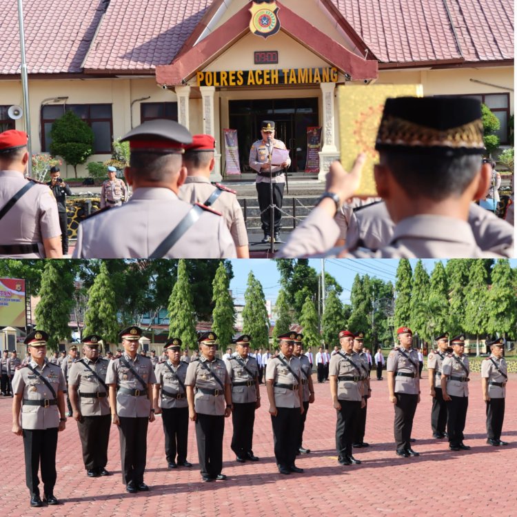 Kapolres Aceh Tamiang Pimpin Sertijab Wakapolres, Tiga Pejabat Utama dan Empat Kapolsek