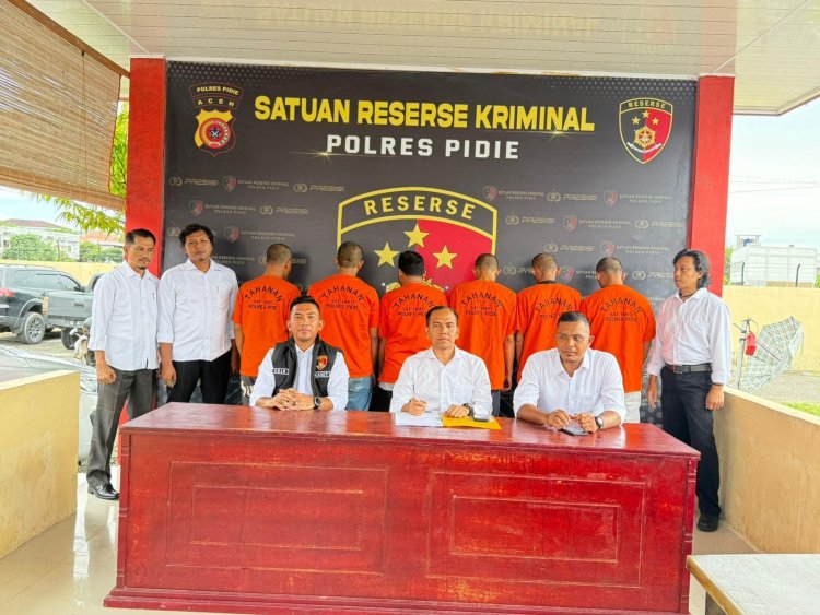 Satreskrim Polres Pidie Tangkap 6 Pelaku Curanmor dalam Operasi Sikat Seulawah 2025