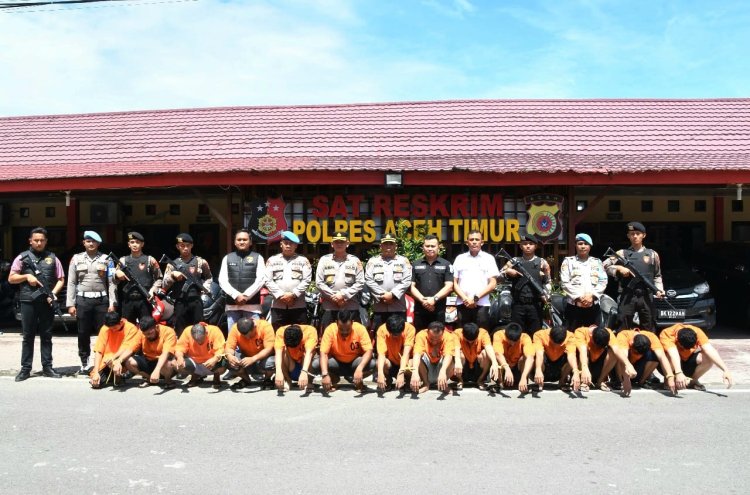Polres Aceh Timur Berhasil Amankan 17 Pelaku Curanmor Pada Operasi Sikat Seulawah 2025