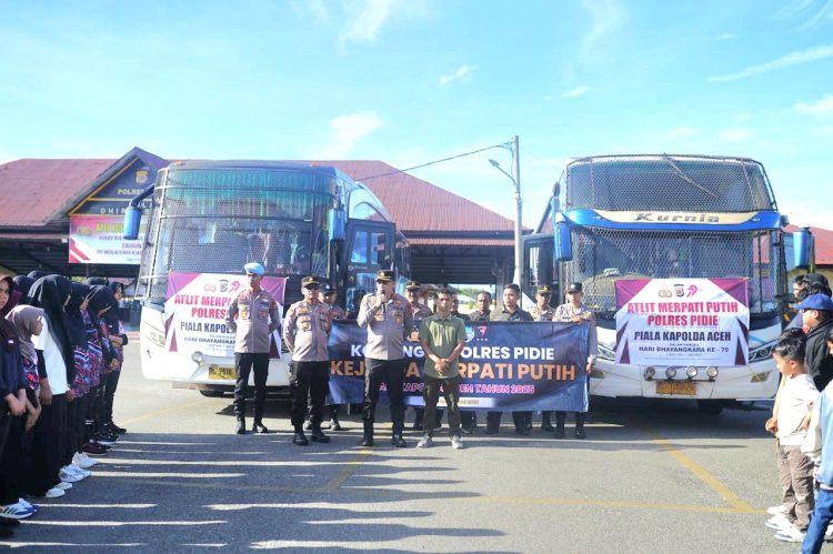 Kapolres Pidie Lepas 62 Atlet Pencak Silat Merpati Putih ke Ajang Piala Kapolda Aceh Cup 2025