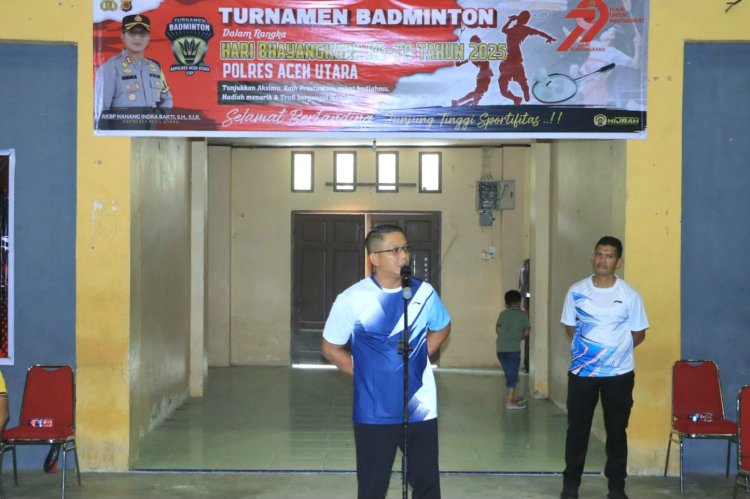 Polres Aceh Utara Gelar Turnamen Badminton Sambut Hari Bhayangkara ke-79