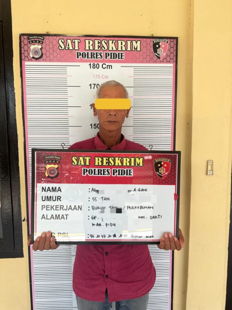 Sat Reskrim Polres Pidie Tangkap Ayah Cabuli Anak Tiri