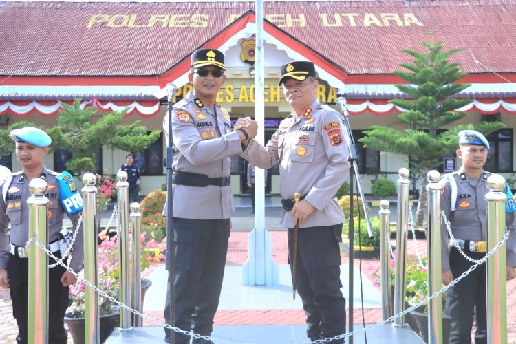 Polres Aceh Utara Gelar Pisah Sambut Kapolres dari AKBP Nanang Indra Bakti kepada AKBP Trie Aprianto