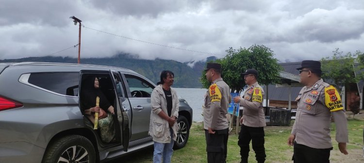 Beri Rasa Aman di Akhir Pekan, Polsek Lut Tawar Patroli di Lokasi Wisata dan Sampaikan Imbauan Kamtibmas