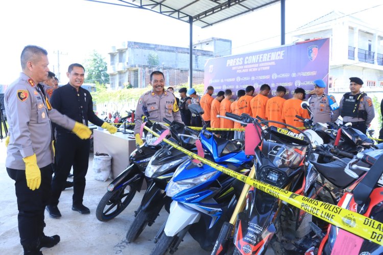 Polres Aceh Utara Tangkap Tiga Pelaku Curanmor, 32 Unit Sepmor Jadi Barang Bukti