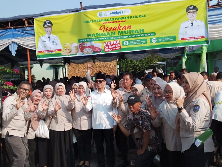 Metro Nusantara News,com SUMSEL, – Pemerintah Kab. OKU melalui Dinas ketahanan Pangan bekerjasama Perum Bulog Cabang OKU menyelenggarakan kegiatan gerakan pangan murah dalam rangka HUT OKU ke-115