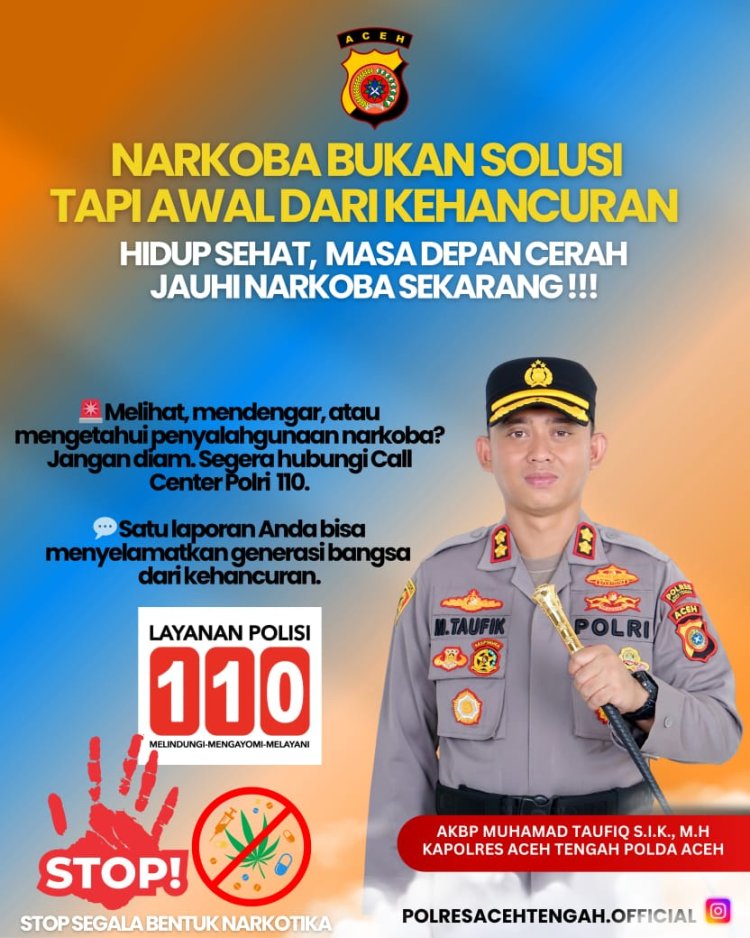 AKBP Muhammad Taufiq: Aceh Tengah Harus Bebas Dari Narkoba