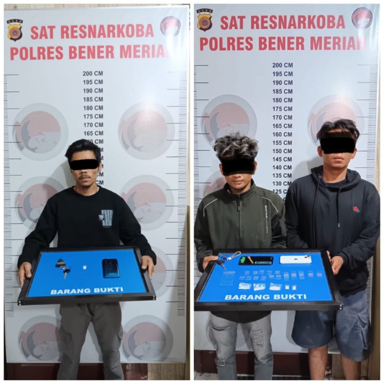 Gerak Cepat Satresnarkoba Bener Meriah Ringkus Tiga Pelaku Sabu