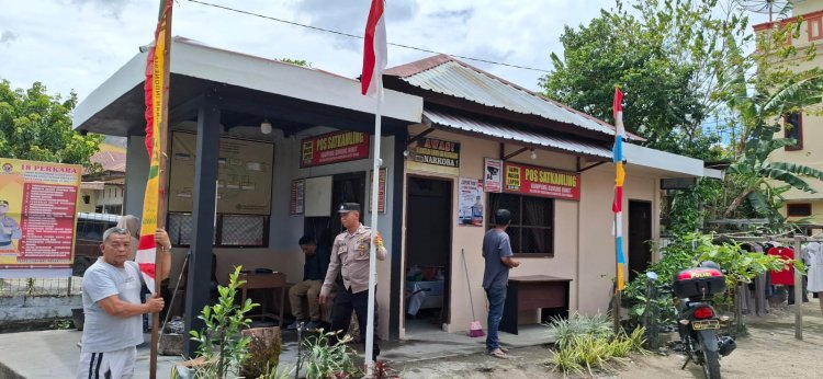 Semangat Nasionalisme dan Cinta Tanah Air, Polsek Kota Takengon Ajak Aparatur Kampung Kibarkan Merah Putih