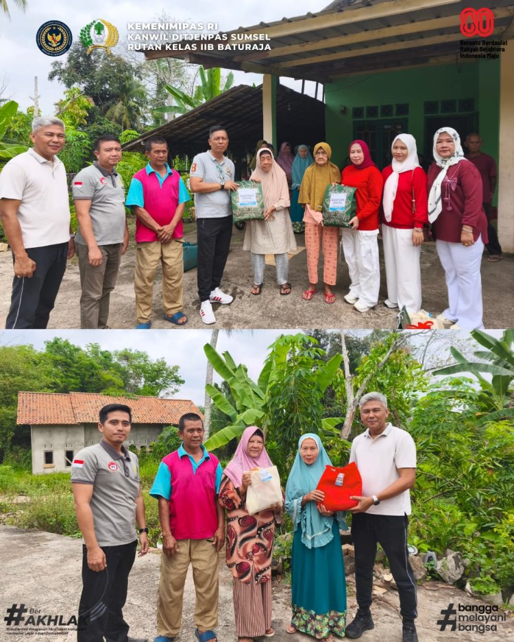 Rutan Baturaja Mengadakan Kegiatan Bantuan Sosial pada Warga Sekitar Rutan Baturaja dalam Rangka Memperingati HUT ke-80 RI