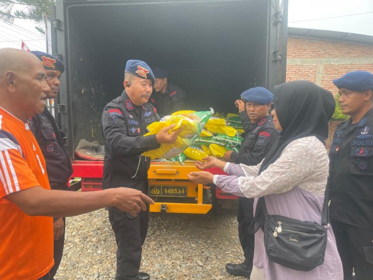 Brimob Aramiah Gandeng Bulog KC Langsa Gelar Gerakan Pangan Murah