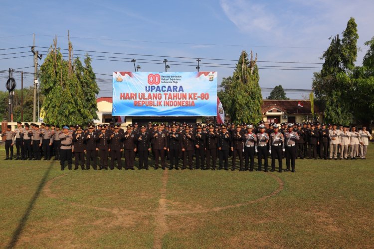 Polres Way Kanan Gelar Upacara Peringati HUT Ke – 80 Kemerdekaan Republik Indonesia   